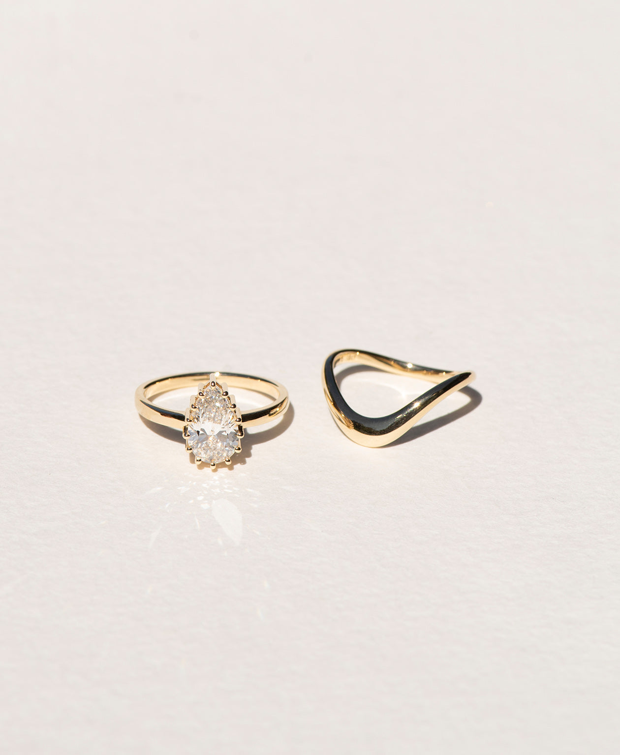 Eros Engagement Ring - 18k Yellow Gold, Pear Cut Lab Grown Diamond 1.50 carat