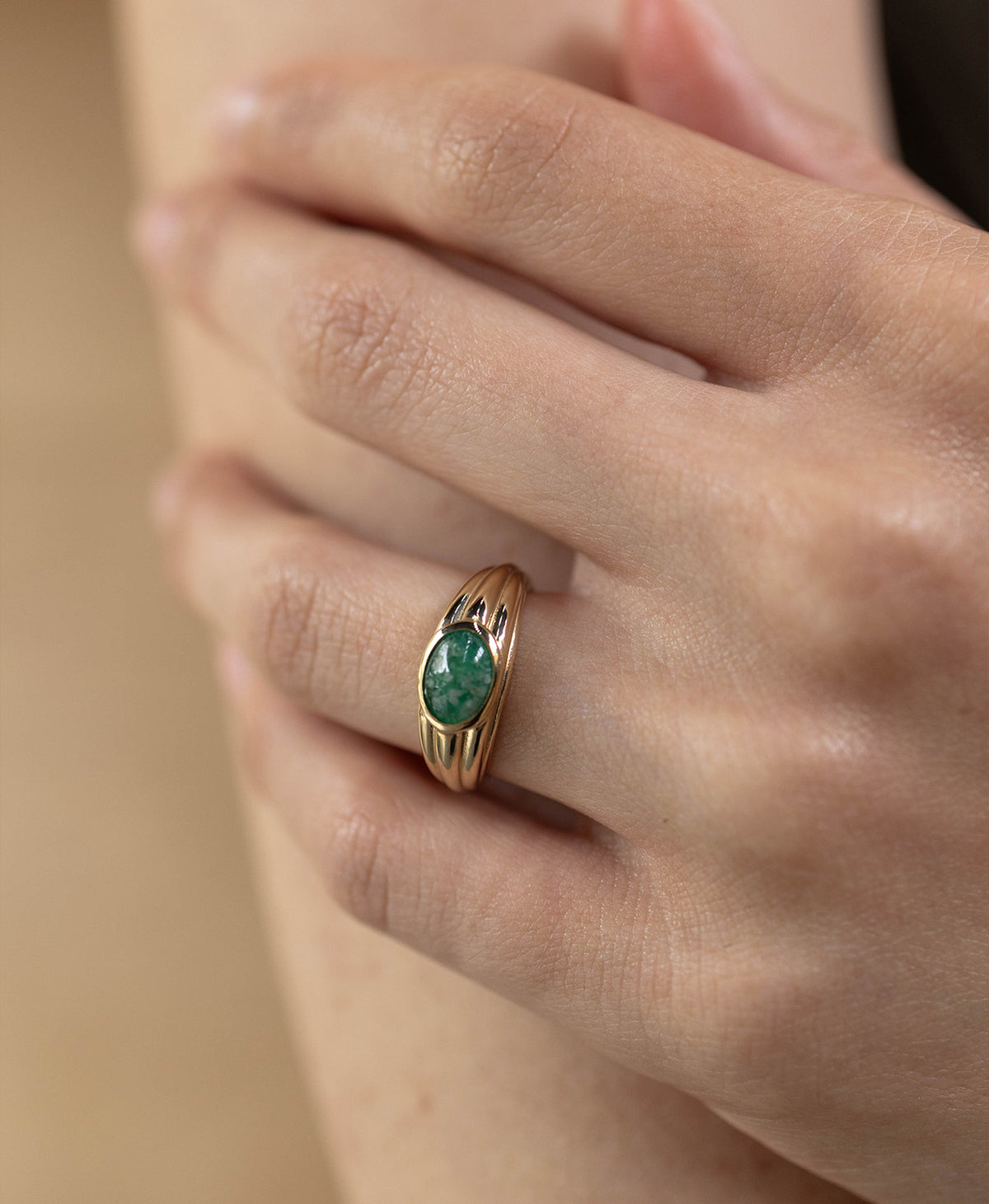 Esmeralda Ring - 22k Gold Vermeil, Emerald