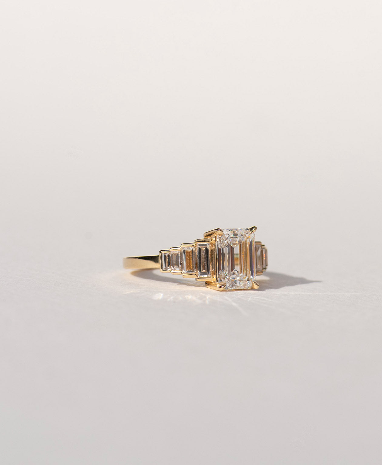 Fides Engagement Ring - 18k Yellow Gold, Emerald Cut Lab Grown Diamond 2.0 carat