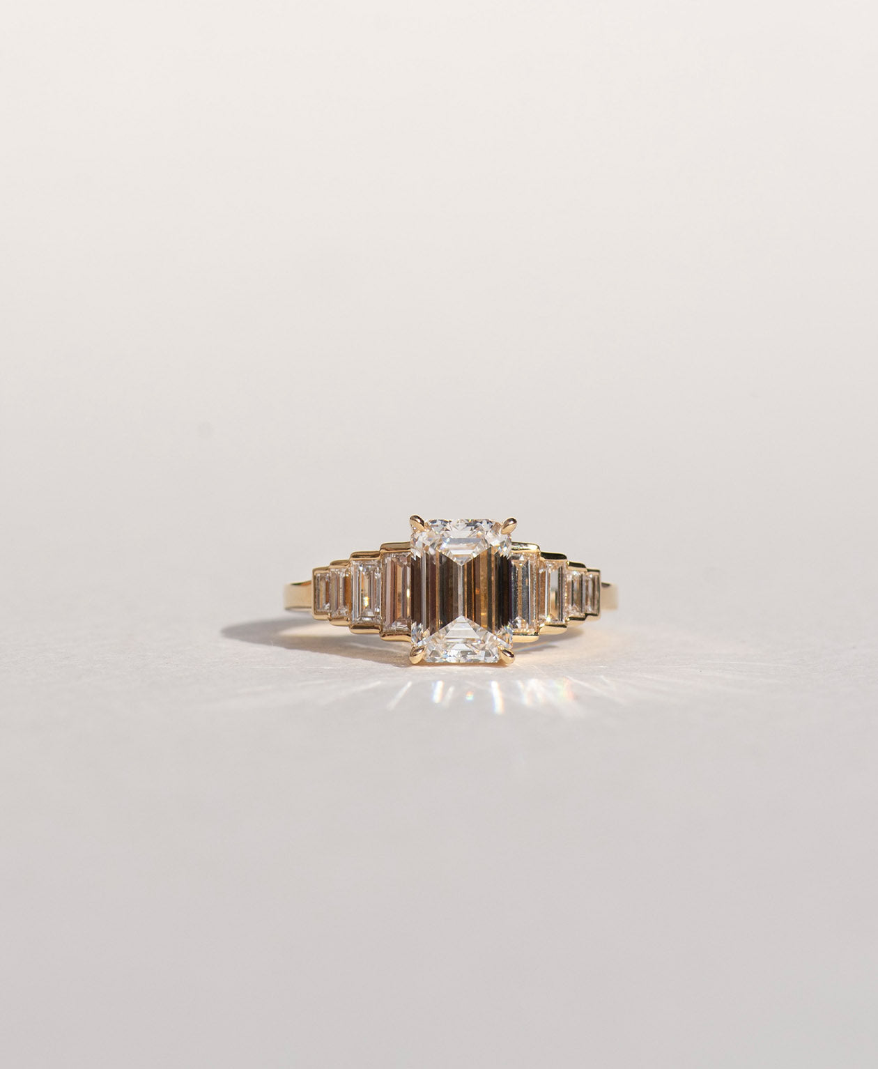 Fides Engagement Ring - 18k Yellow Gold, Emerald Cut Lab Grown Diamond 2.0 carat
