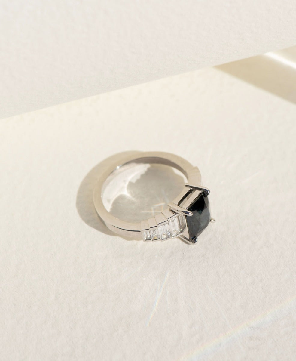 Fides Engagement Ring - Platinum, Fancy Cut Teal Sapphire 2.39 carat
