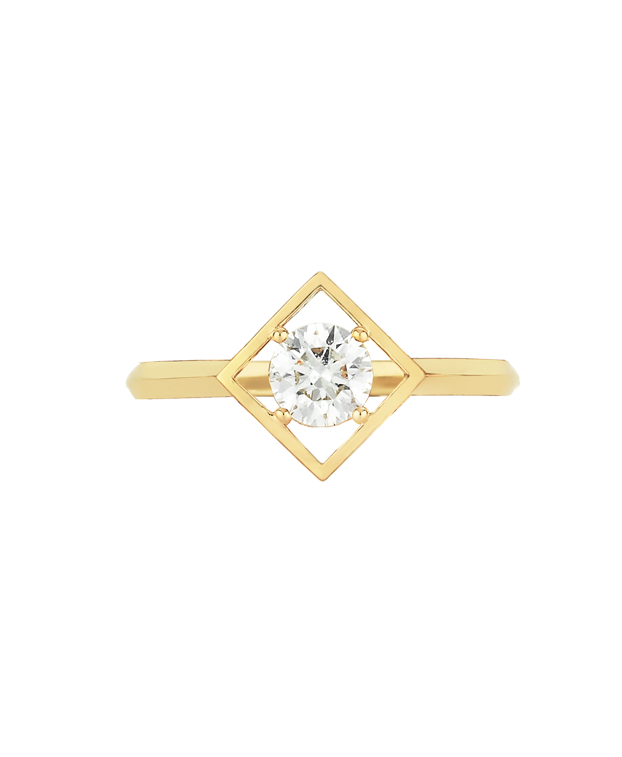 Freya Engagement Ring - 18k Yellow Gold, Round Brilliant Cut Lab Grown Diamond 0.79 carat