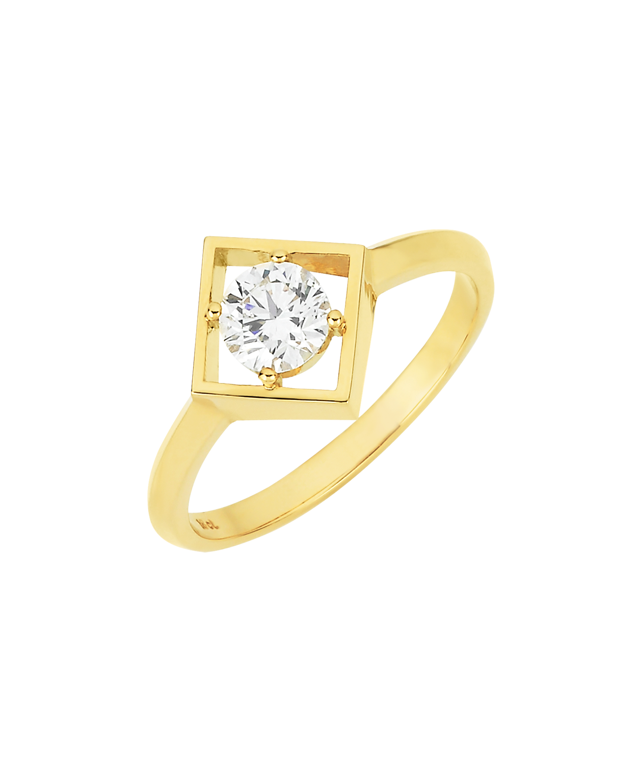 Freya Engagement Ring - 18k Yellow Gold, Round Brilliant Cut Lab Grown Diamond 0.79 carat