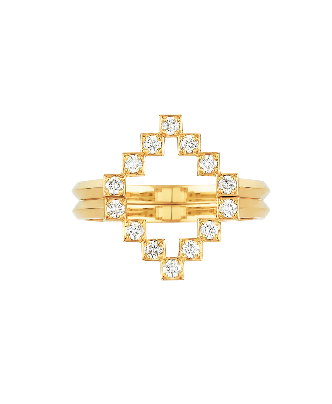 Grand Harmonia Wedding Bands - 18k Yellow Gold, Diamond