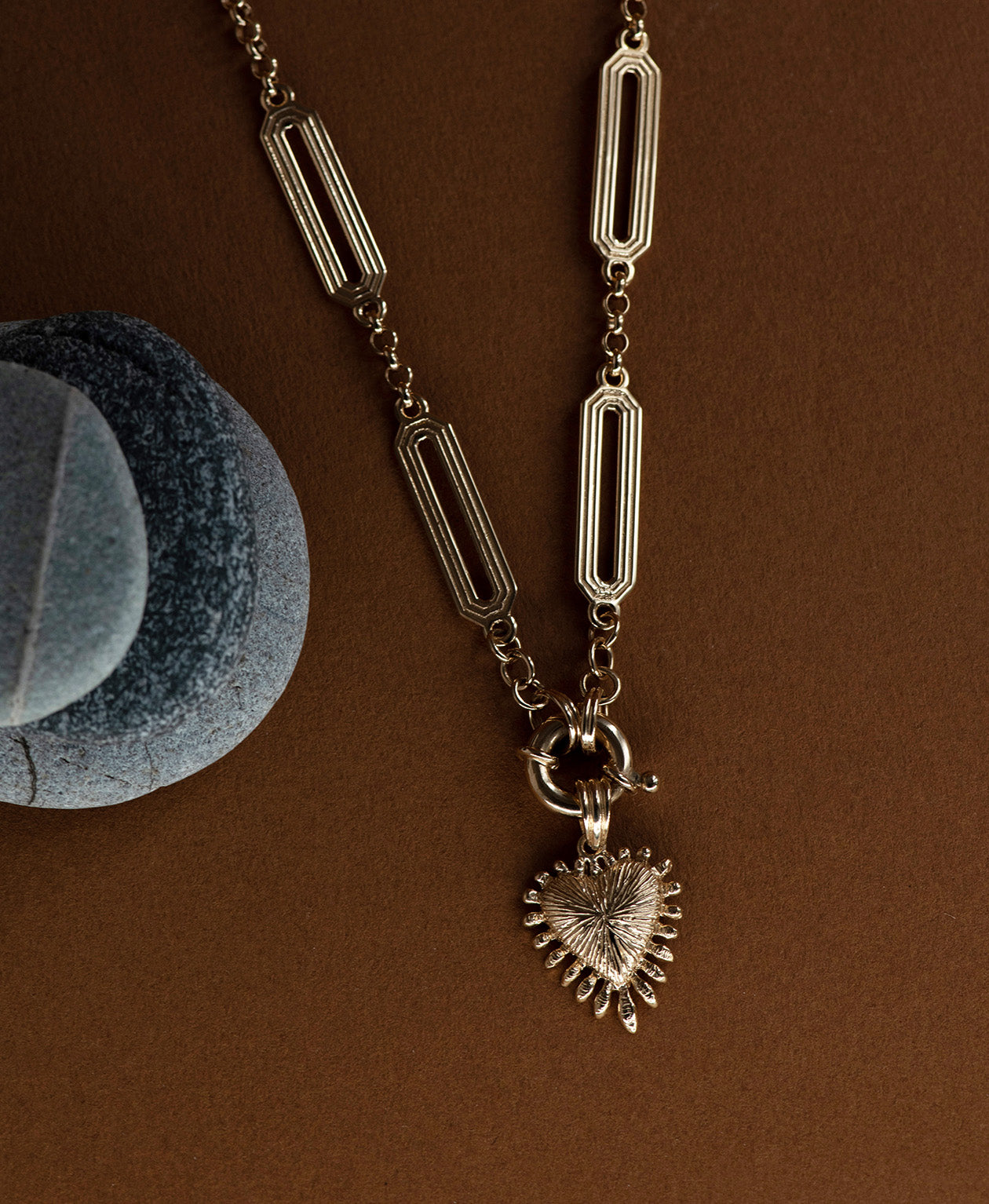 Heart Rays Charm - 22k Gold Vermeil