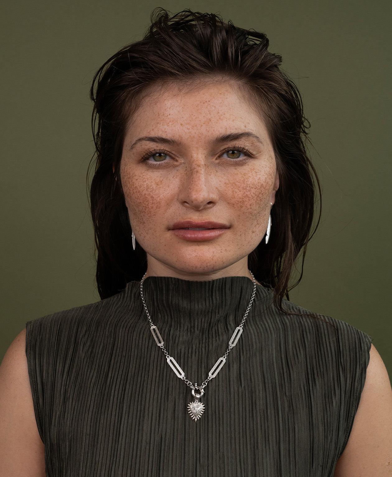 Heart Rays Charm - 925 Sterling Silver