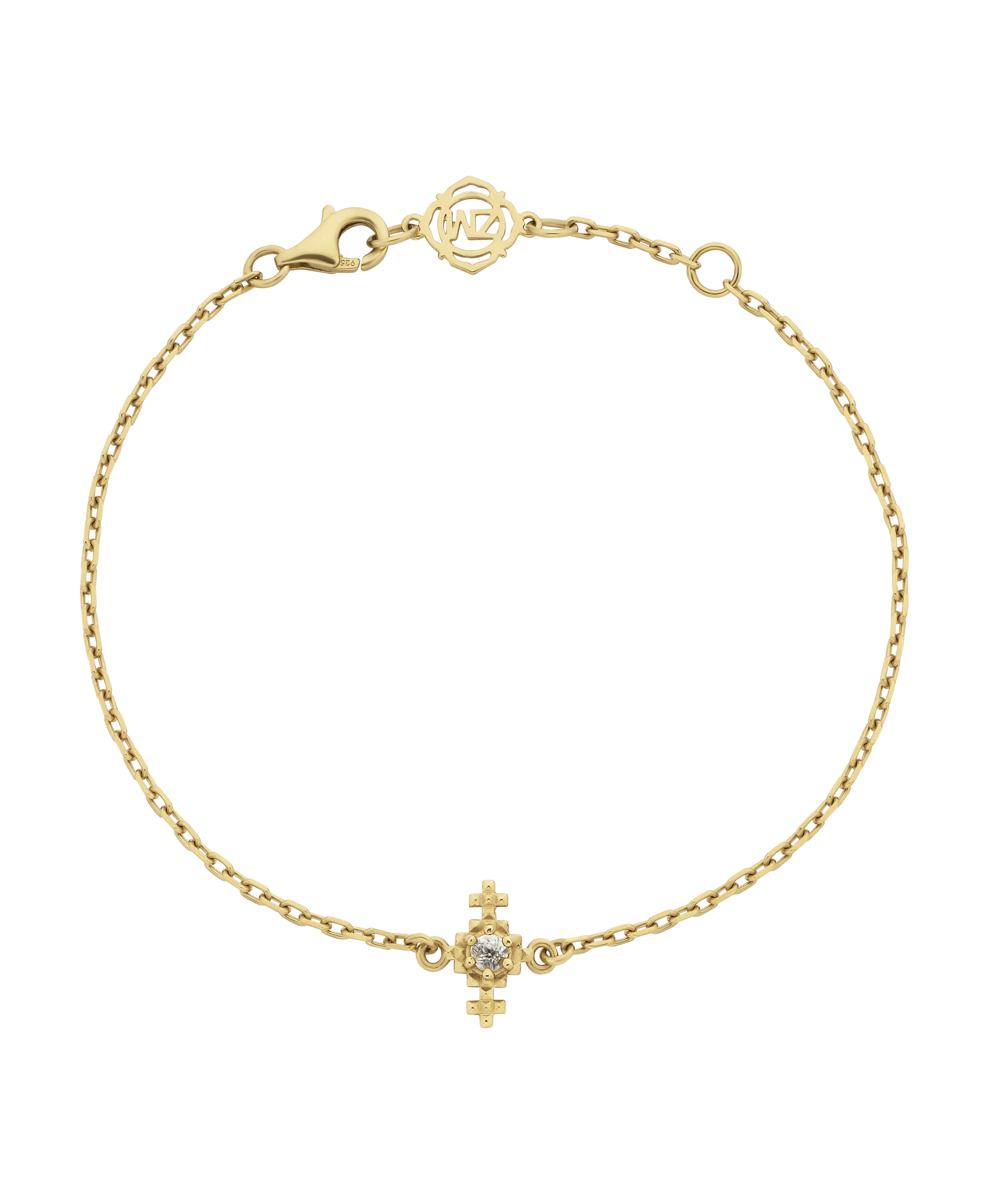 Indie Bracelet - 22k Gold Vermeil, Peach Zircon