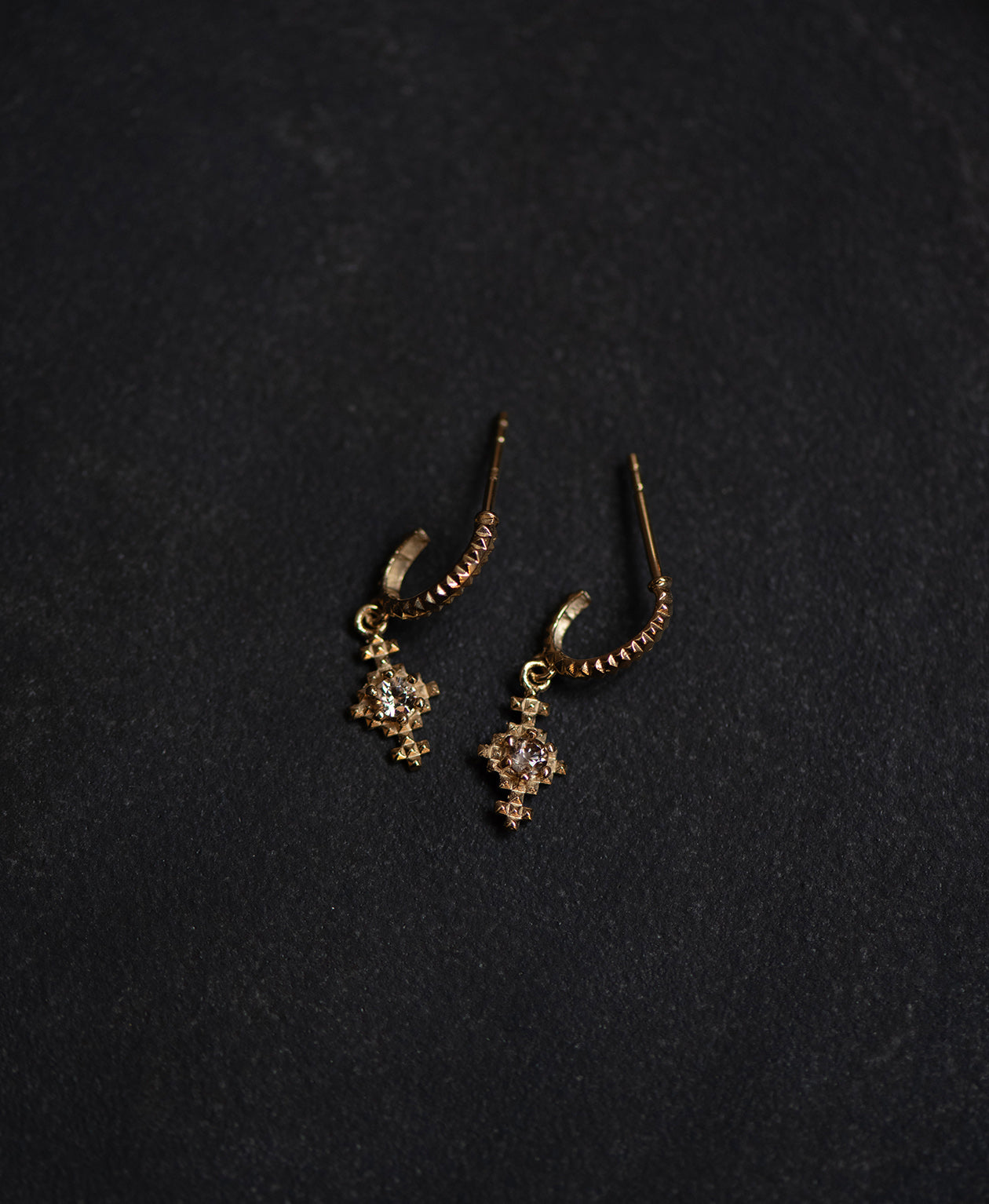 Indie Hoops - 22k Gold Vermeil, Peach Zircon