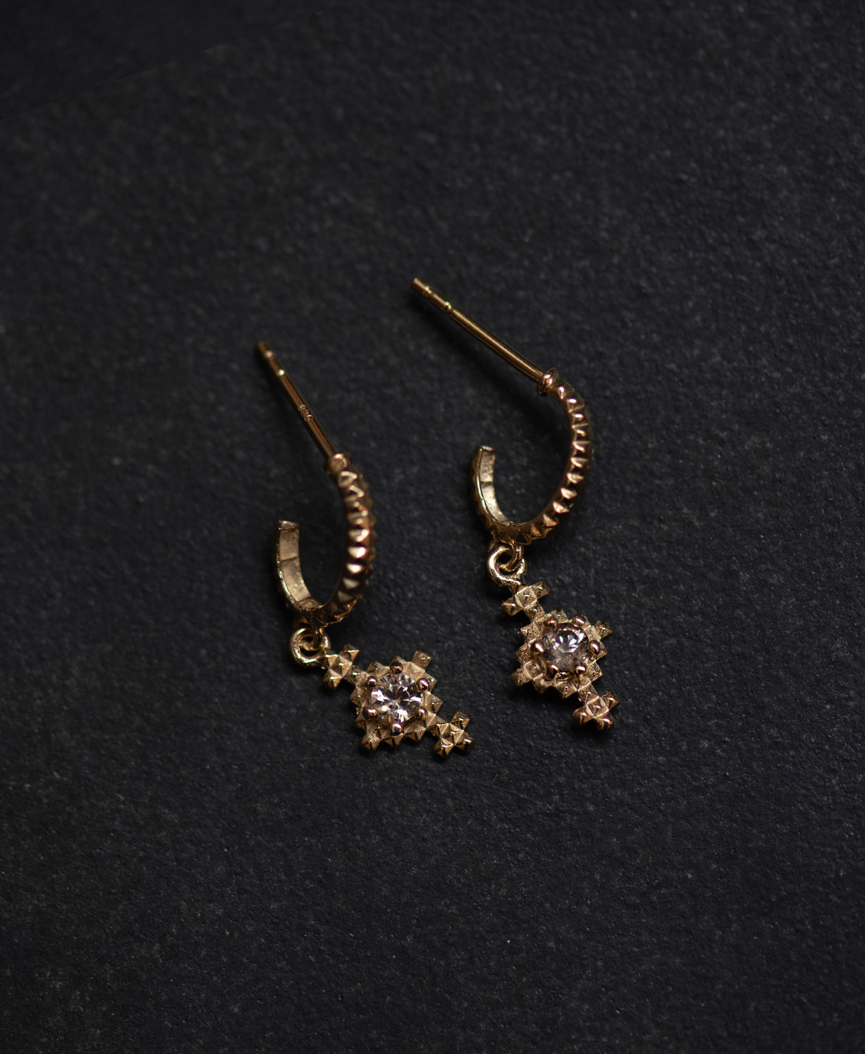Indie Hoops - 22k Gold Vermeil, Peach Zircon