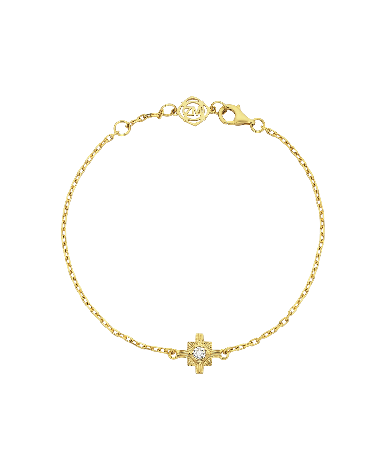 Inka Bracelet - 22k Gold Vermeil, White Zircon