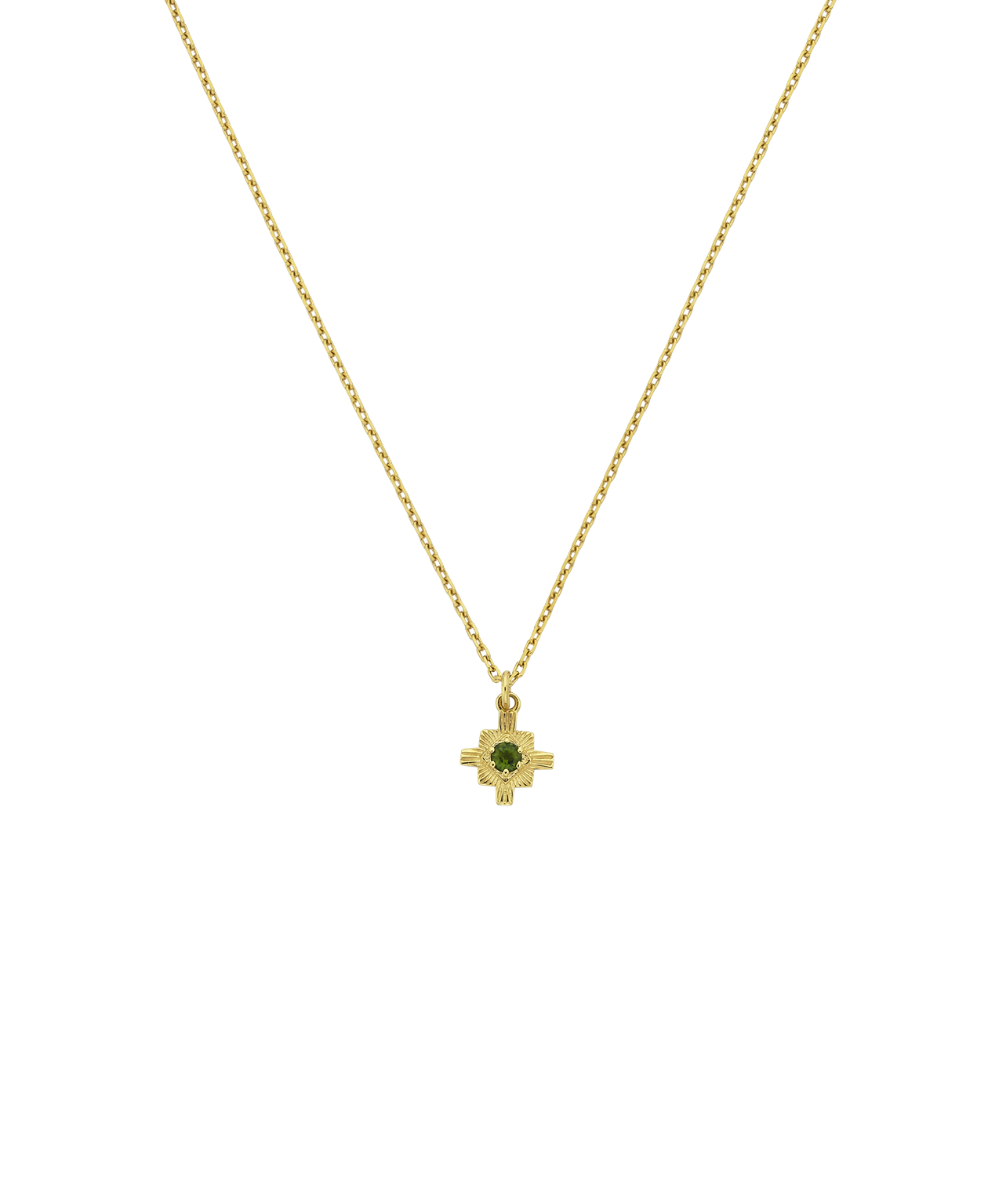 Inka Necklace - 22k Gold Vermeil, Chrome Diopside
