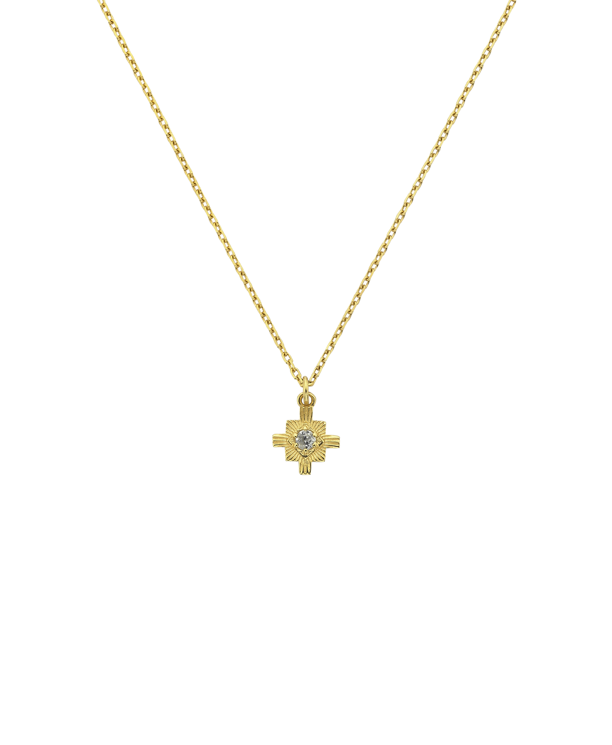 Inka Necklace - 22k Gold Vermeil, White Zircon