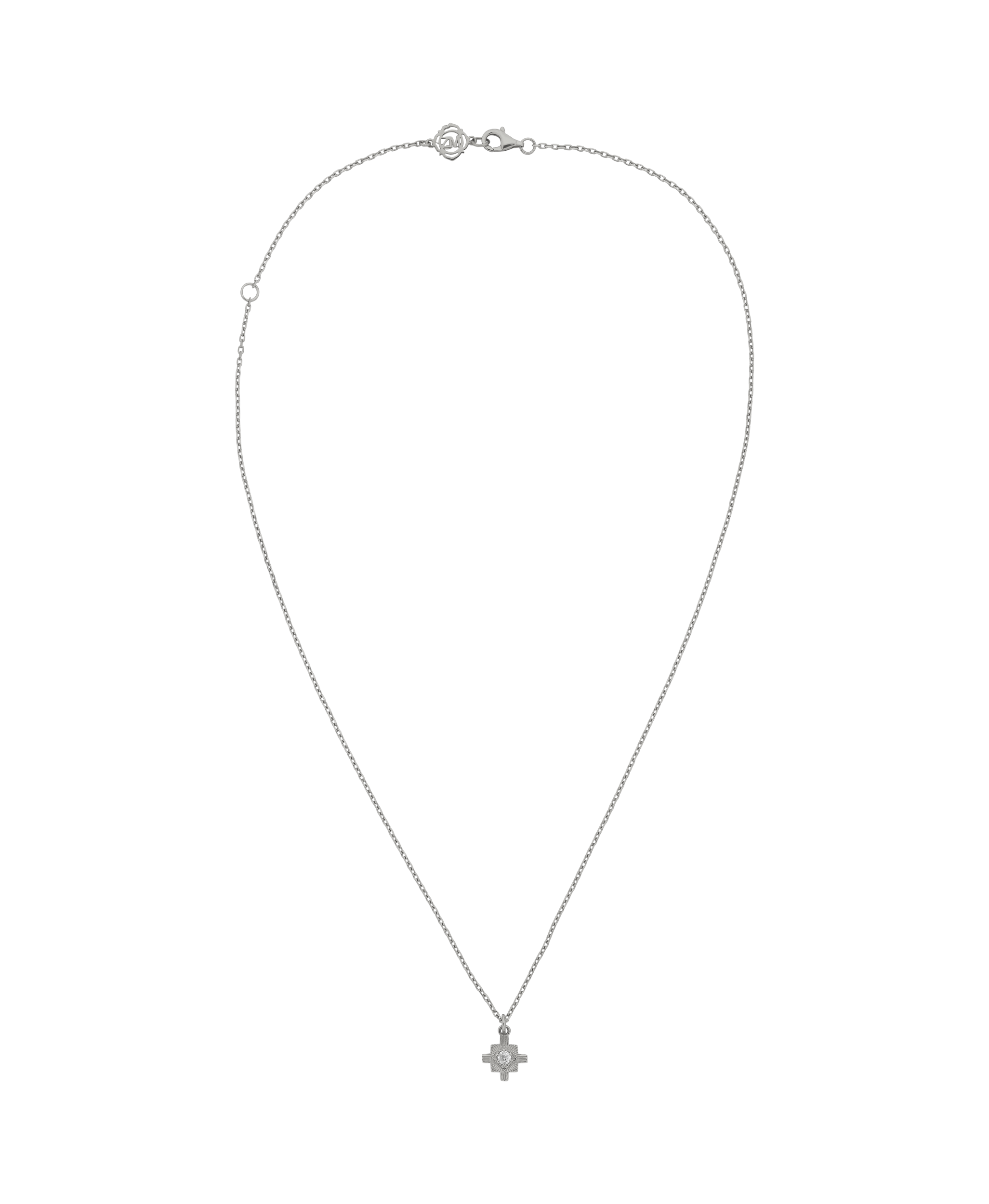 Inka Necklace - 925 Sterling Silver, White Zircon