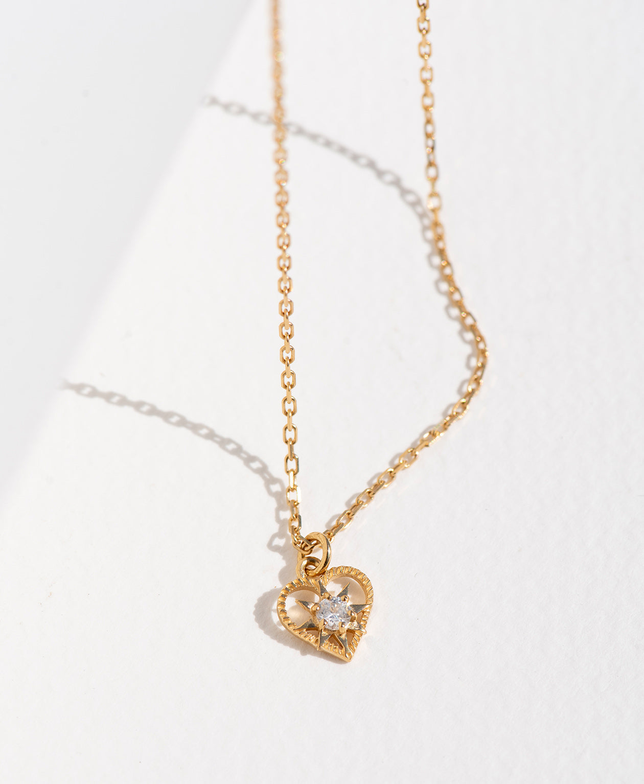 Kind Heart Necklace 22k Gold Vermeil, White Zircon Zoë Morgan NZ