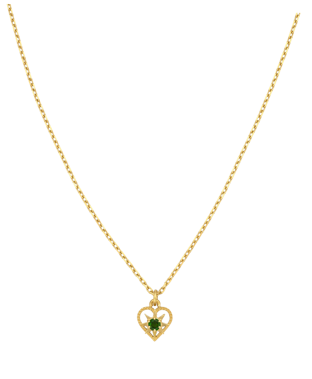 Kind Heart Necklace - 22k Gold Vermeil, Chrome Diopside