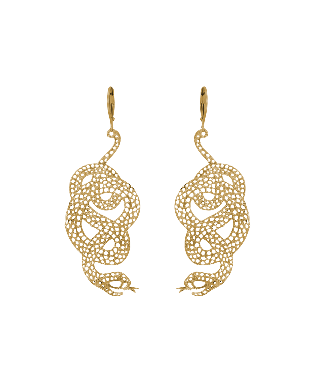 Lacy Snake Earrings - 22k Gold Vermeil