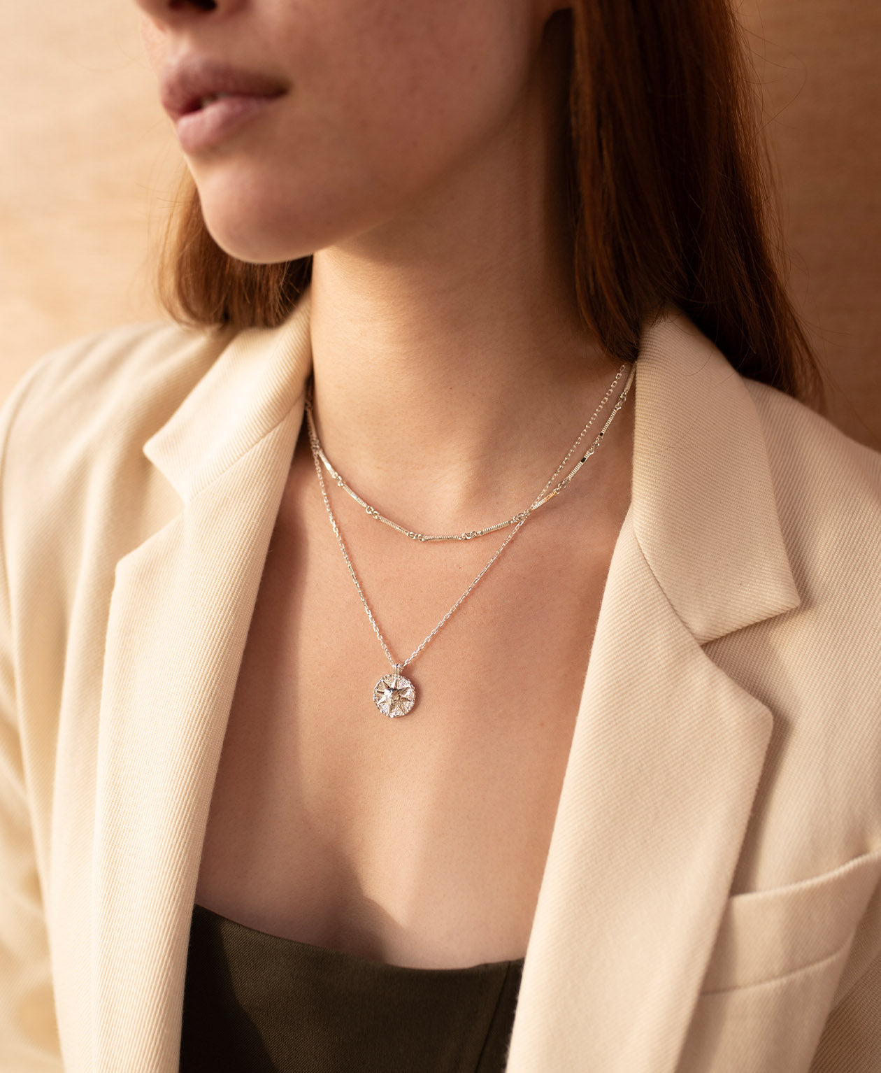 Ameena Chain (40cm) & Let the Sun Shine In Necklace Gift Set - 925 Sterling Silver