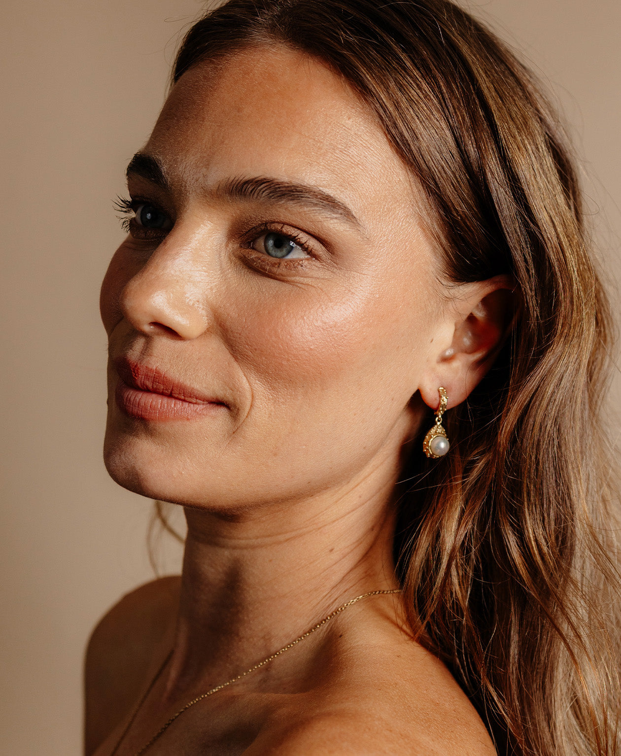 Lulu Earrings - 22k Gold Vermeil, Pearl