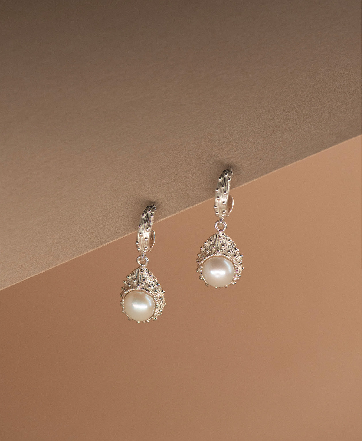 Lulu Earrings - 925 Sterling Silver, Pearl