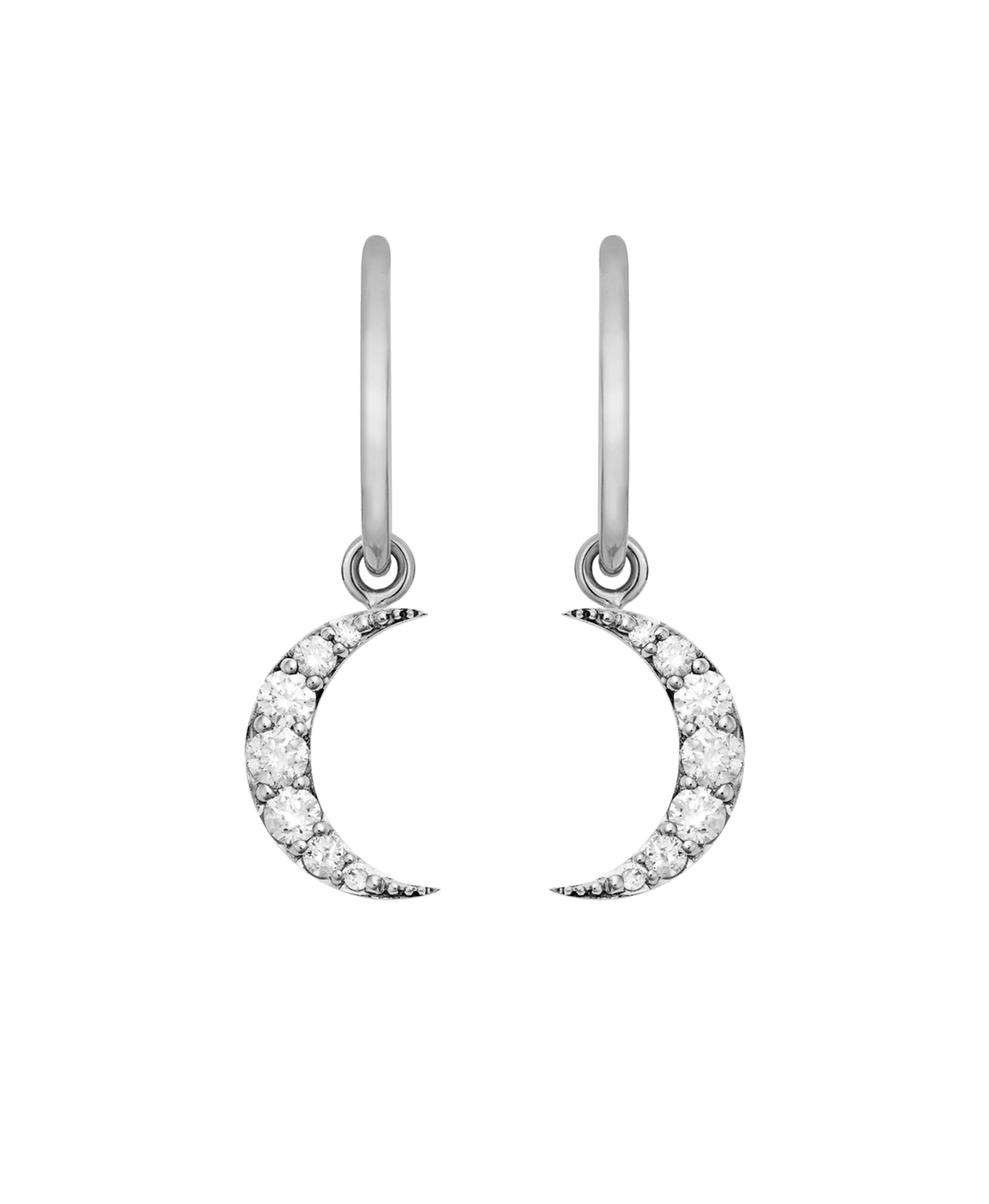 Luna Hoops - 9k White Gold, Diamond
