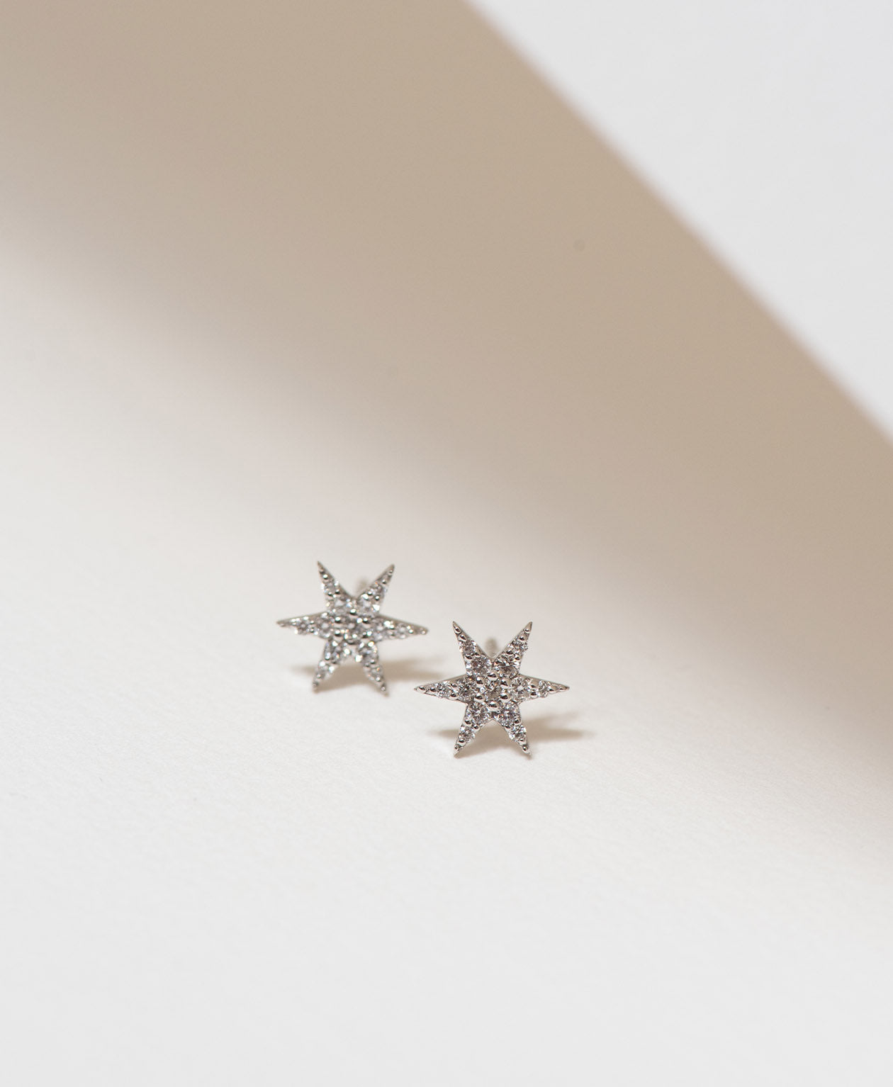 Mini Anahata Studs - 9k White Gold, Diamond