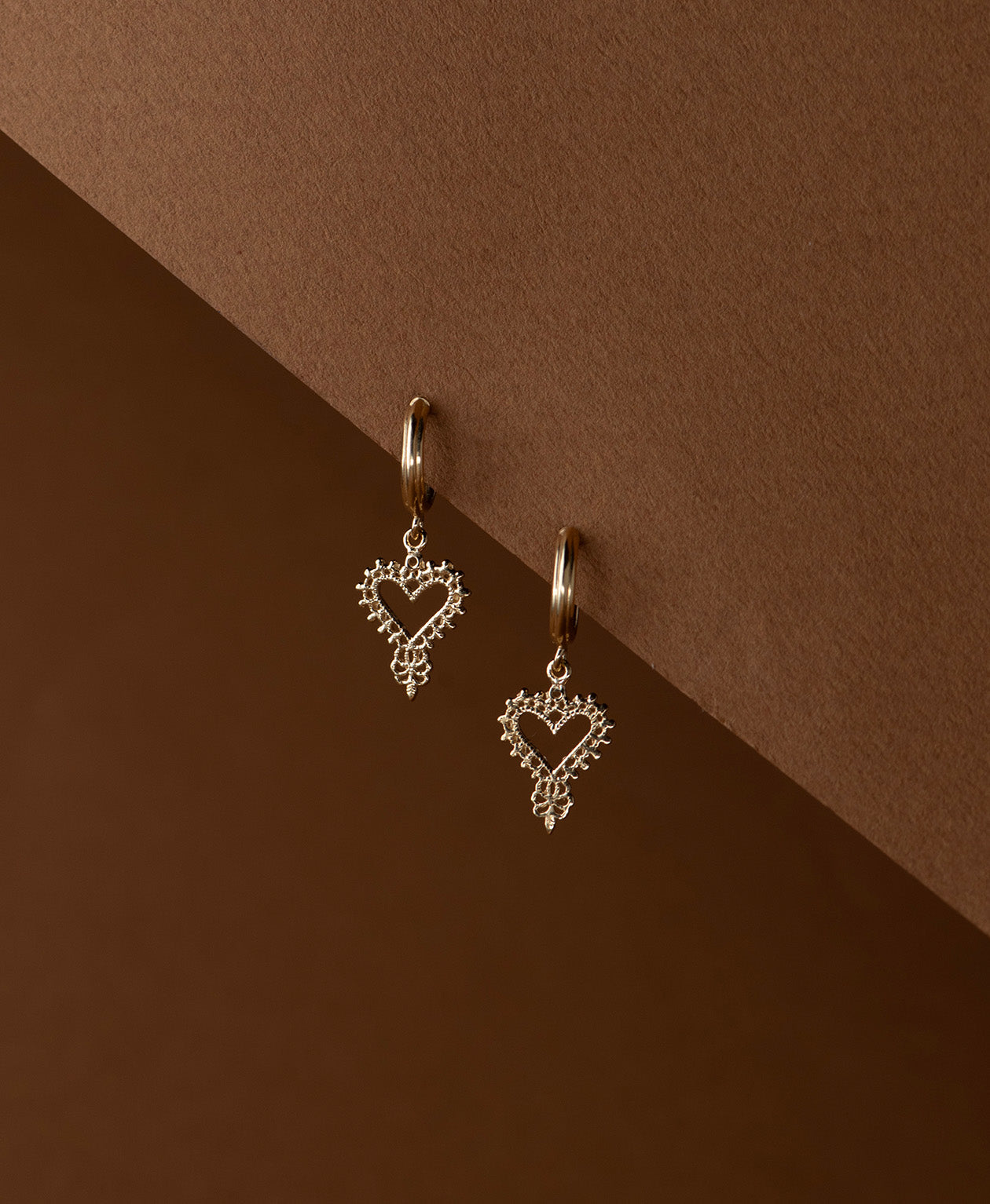 Mini Gypsy Heart Hoops - 22k Gold Vermeil