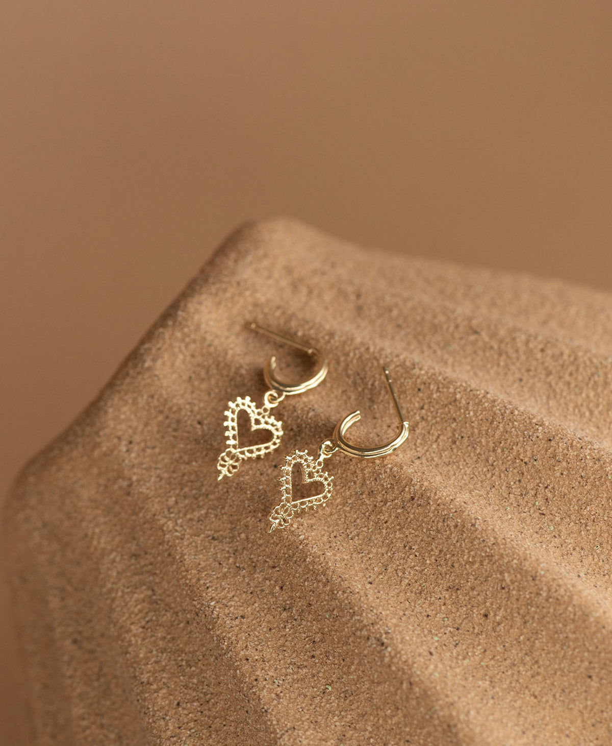 Mini Gypsy Heart Earrings and Charmed Bracelet Gift Set - 22k Gold Vermeil