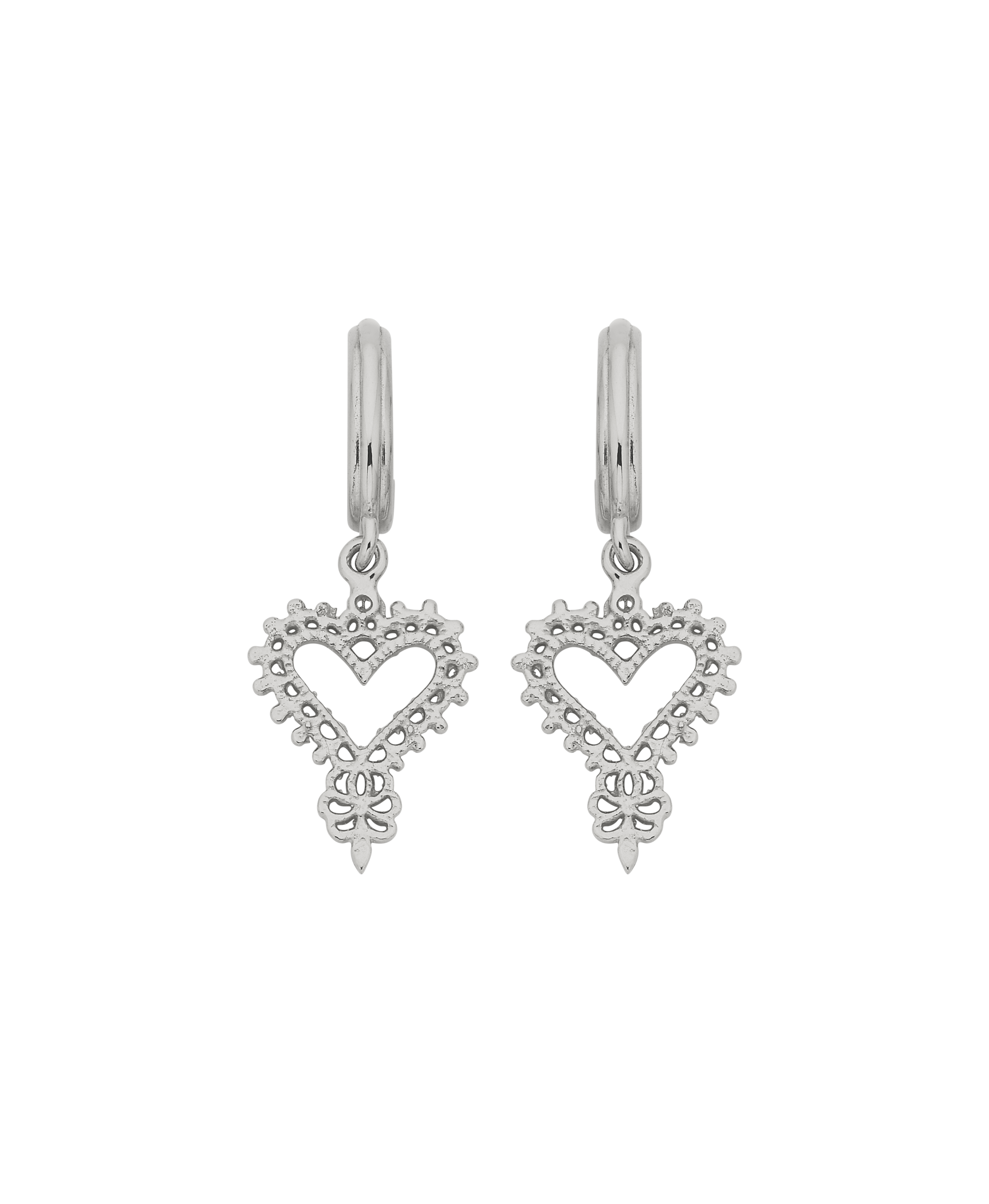 Mini Gypsy Heart Hoops - 925 Sterling Silver