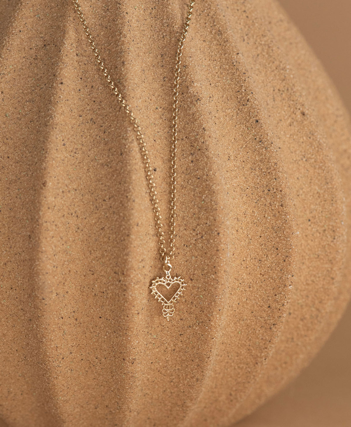 Mini Gypsy Heart Necklace and Earrings Gift Set - 22k Gold Vermeil