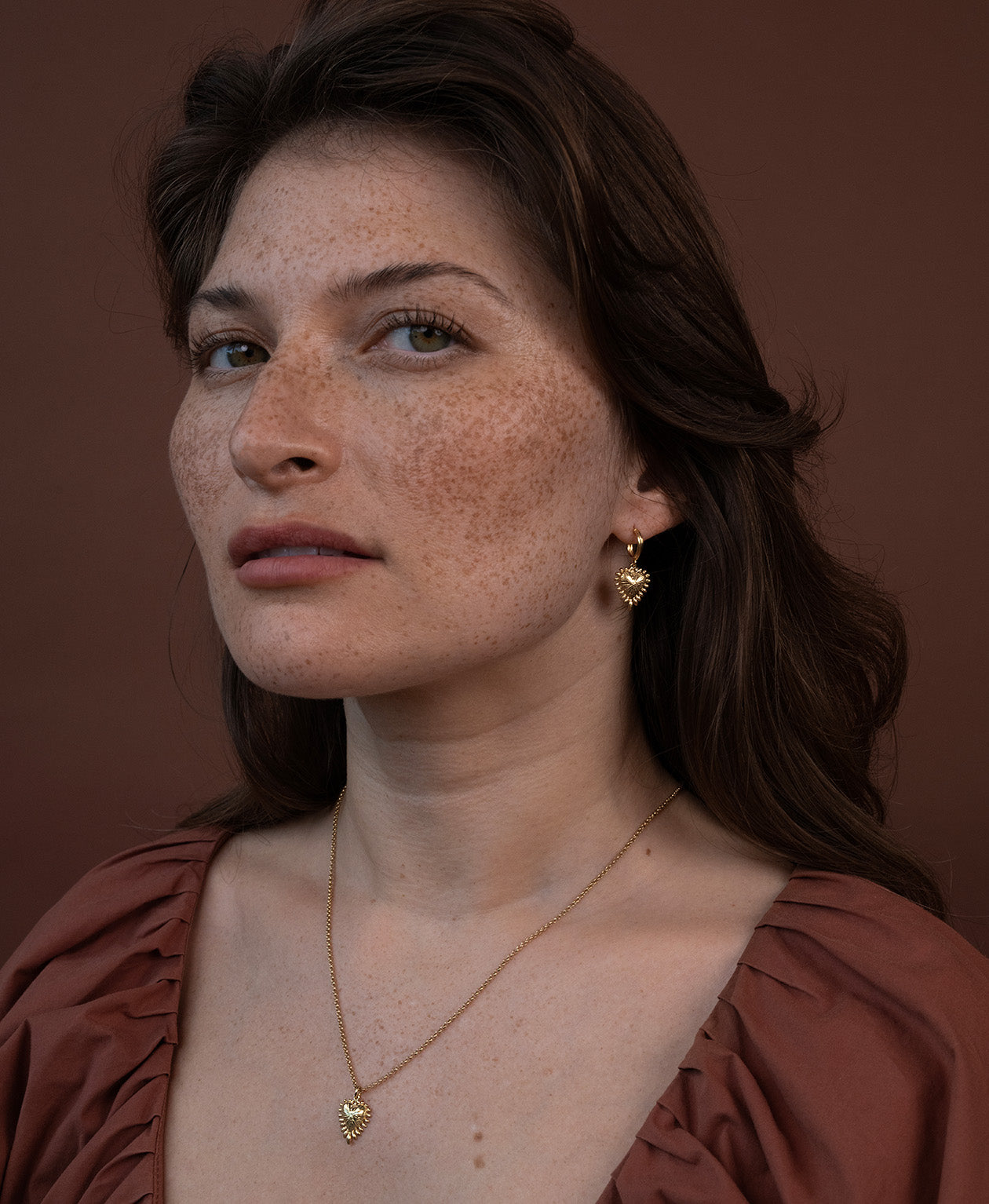 Mini Heart Rays Hoops - 22k Gold Vermeil