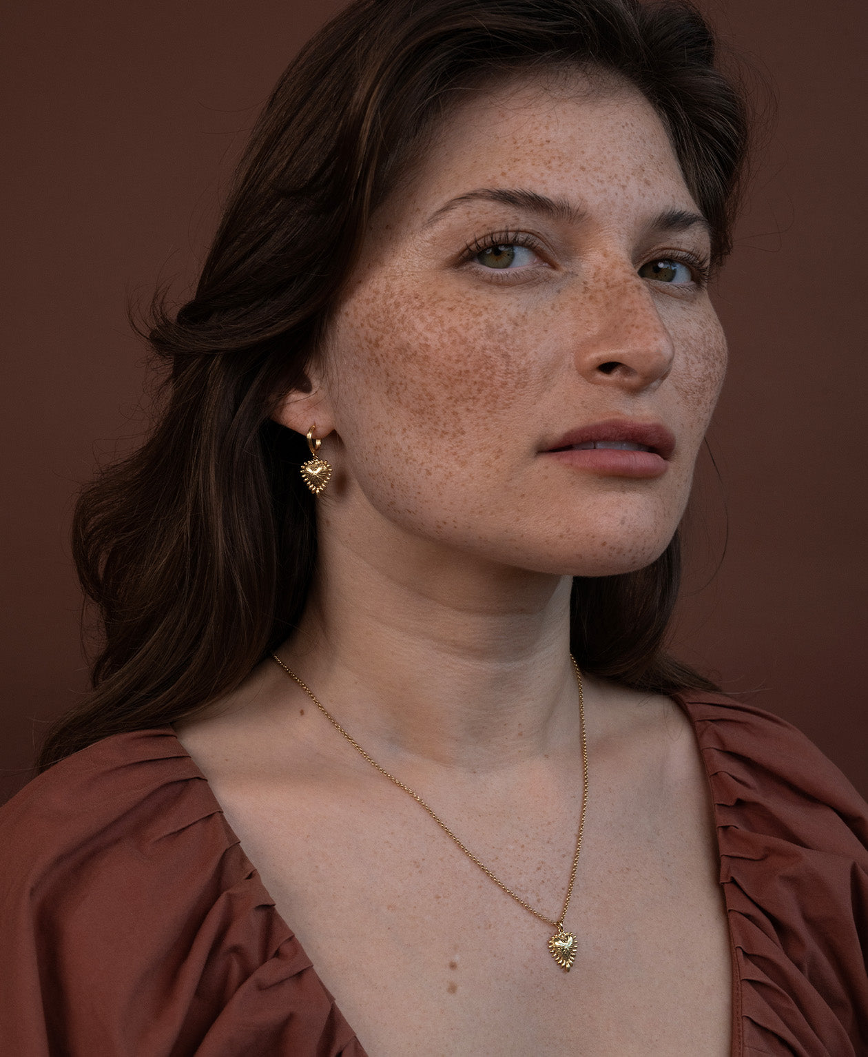 Mini Heart Rays Necklace - 22k Gold Vermeil