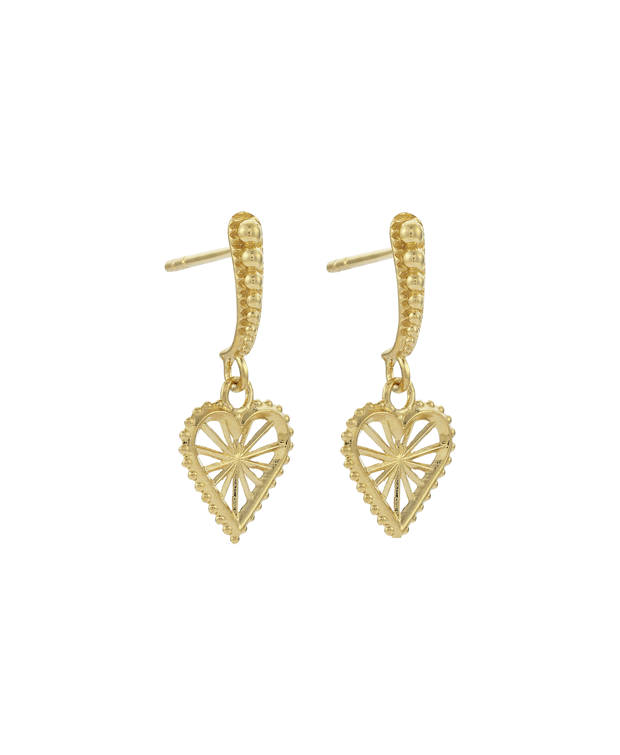 Mini Sweet Heart Earrings - 22k Gold Vermeil