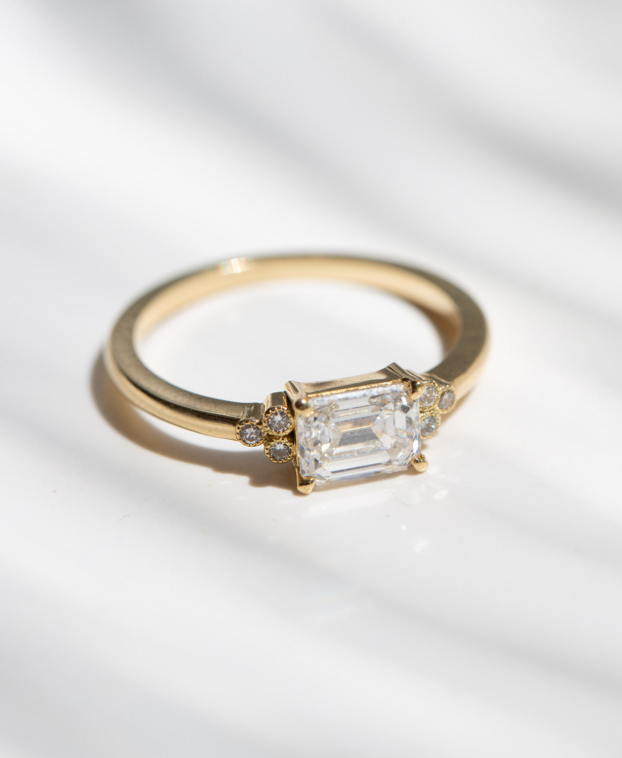 Mon Cheri Engagement Ring - 18k Yellow Gold, Emerald Cut Diamond 1.0 carat