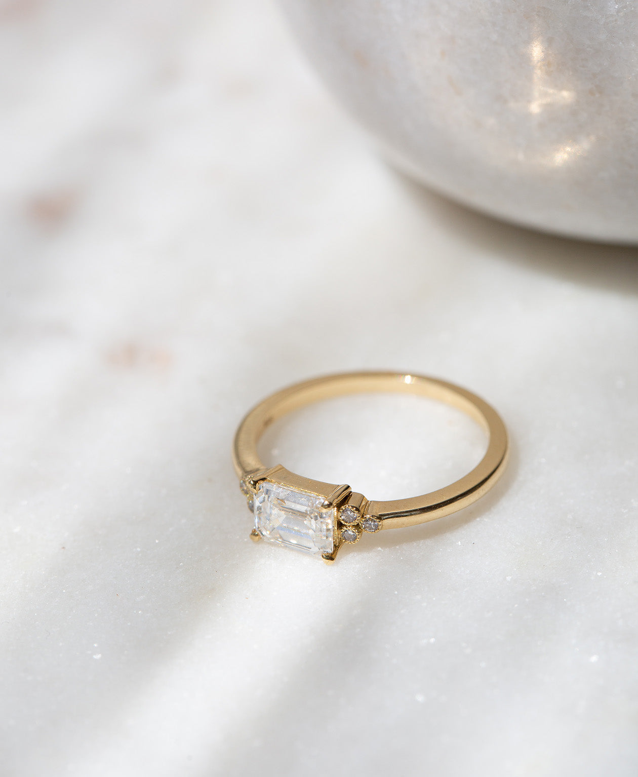 Mon Cheri Engagement Ring - 18k Yellow Gold, Emerald Cut Diamond 1.0 carat
