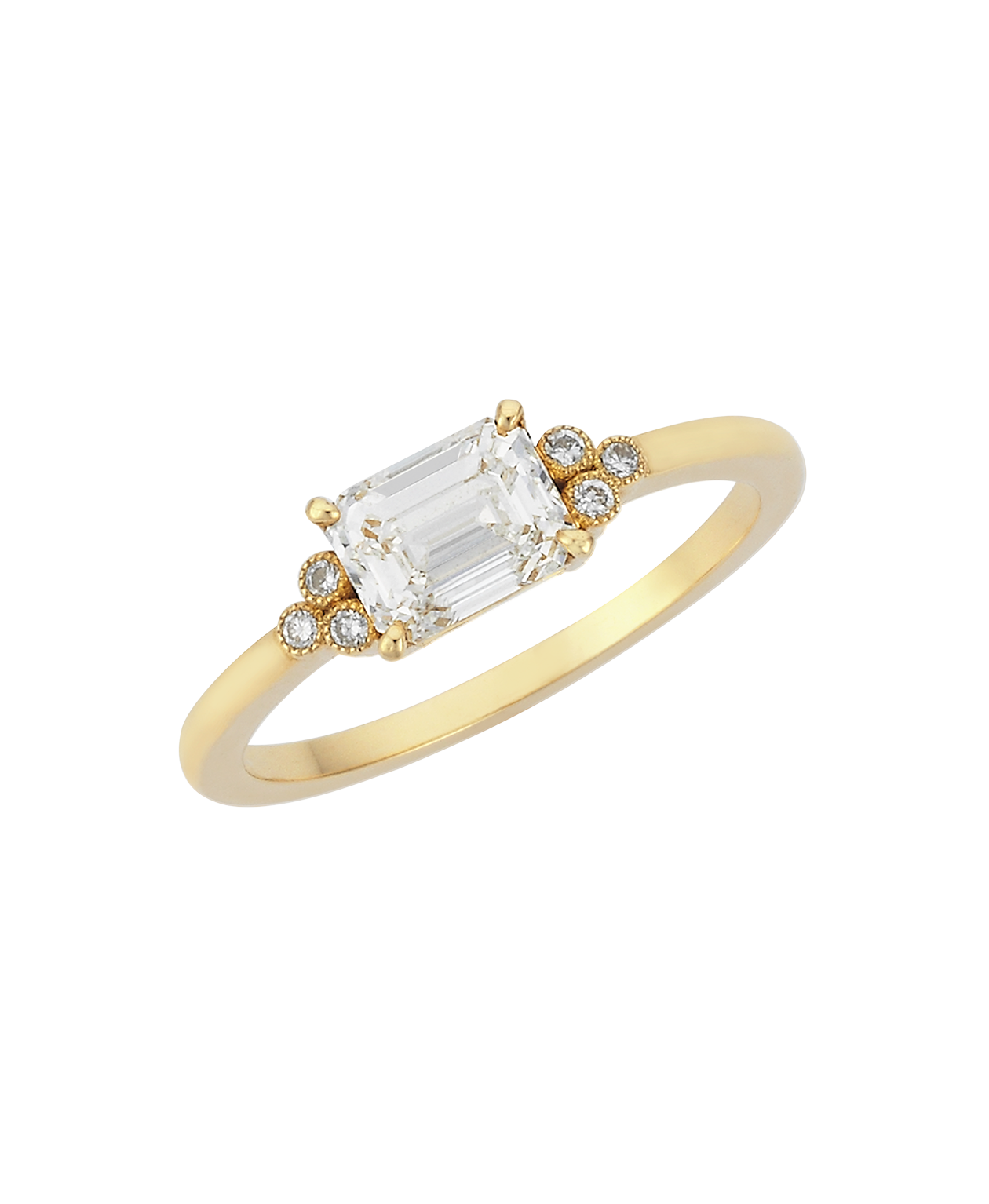 Mon Cheri Engagement Ring - 18k Yellow Gold, Emerald Cut Diamond 1.0 carat