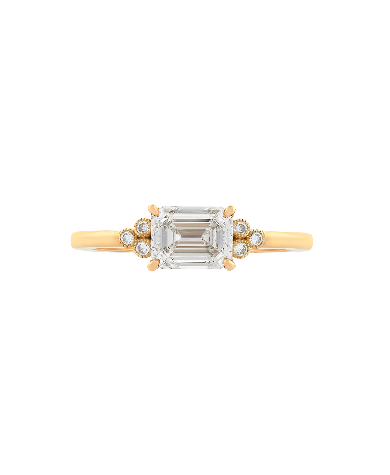 Mon Cheri Engagement Ring - 18k Yellow Gold, Emerald Cut Diamond 1.0 carat