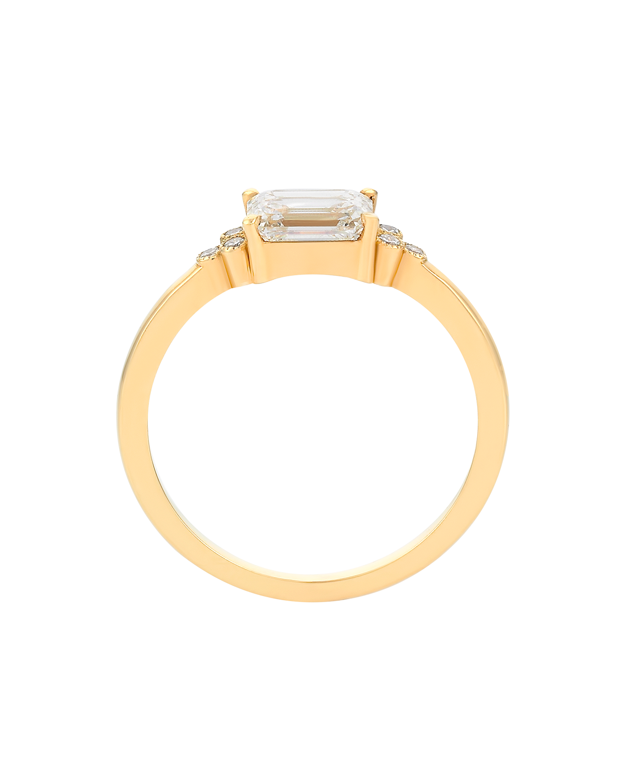 Mon Cheri Engagement Ring - 18k Yellow Gold, Emerald Cut Diamond 1.0 carat
