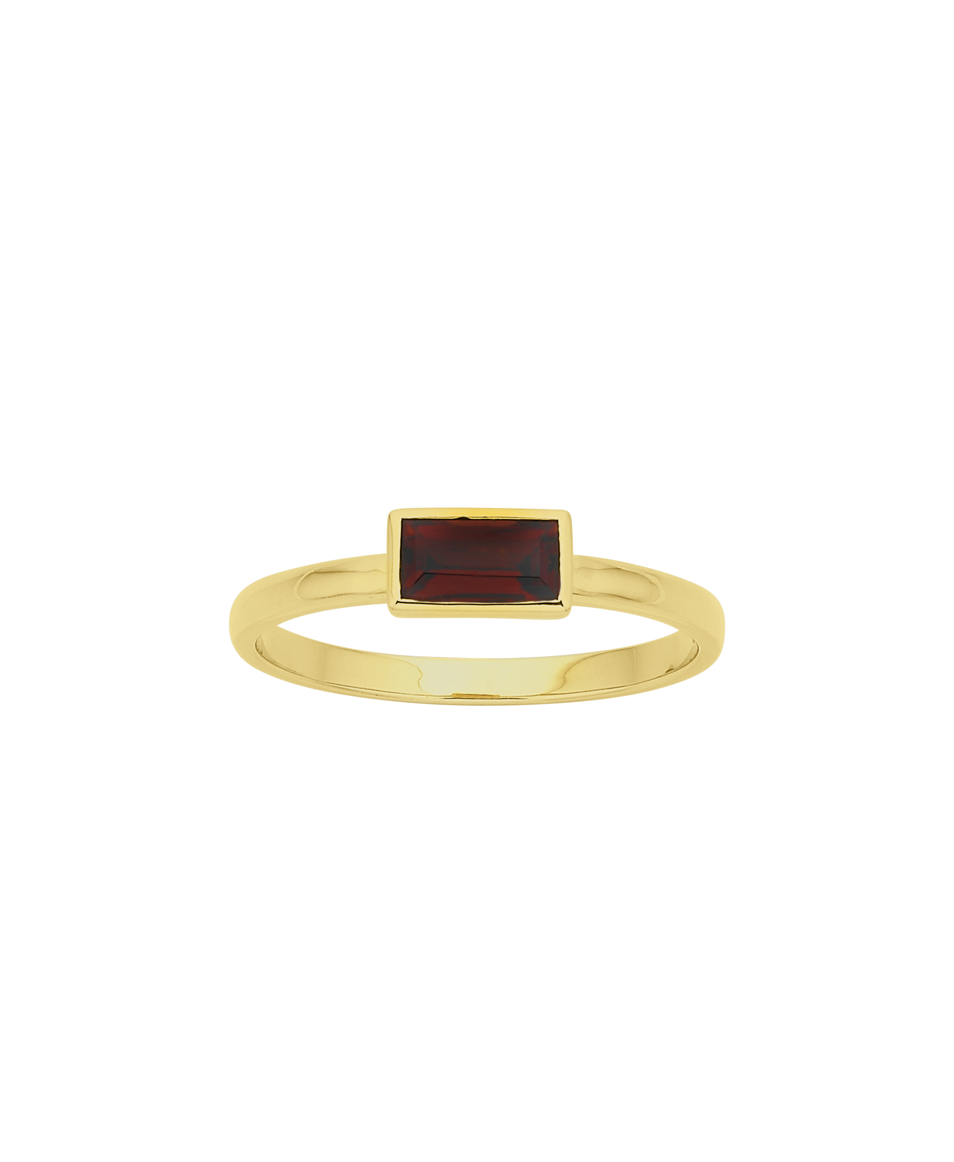 Mon Petit Stacker Ring - 22k Gold Vermeil, Baguette Garnet