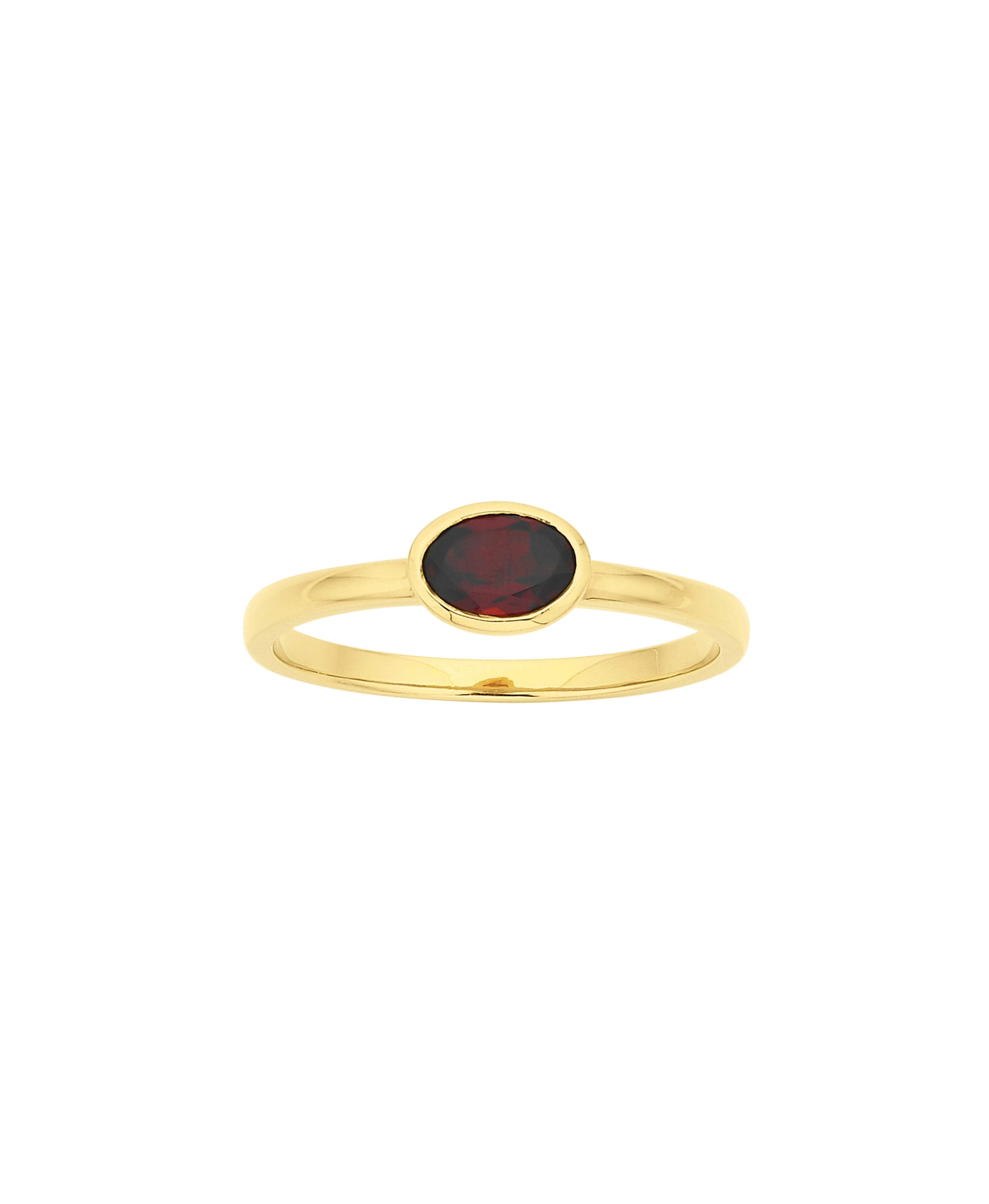 Mon Petit Stacker Ring - 22k Gold Vermeil, Oval Garnet