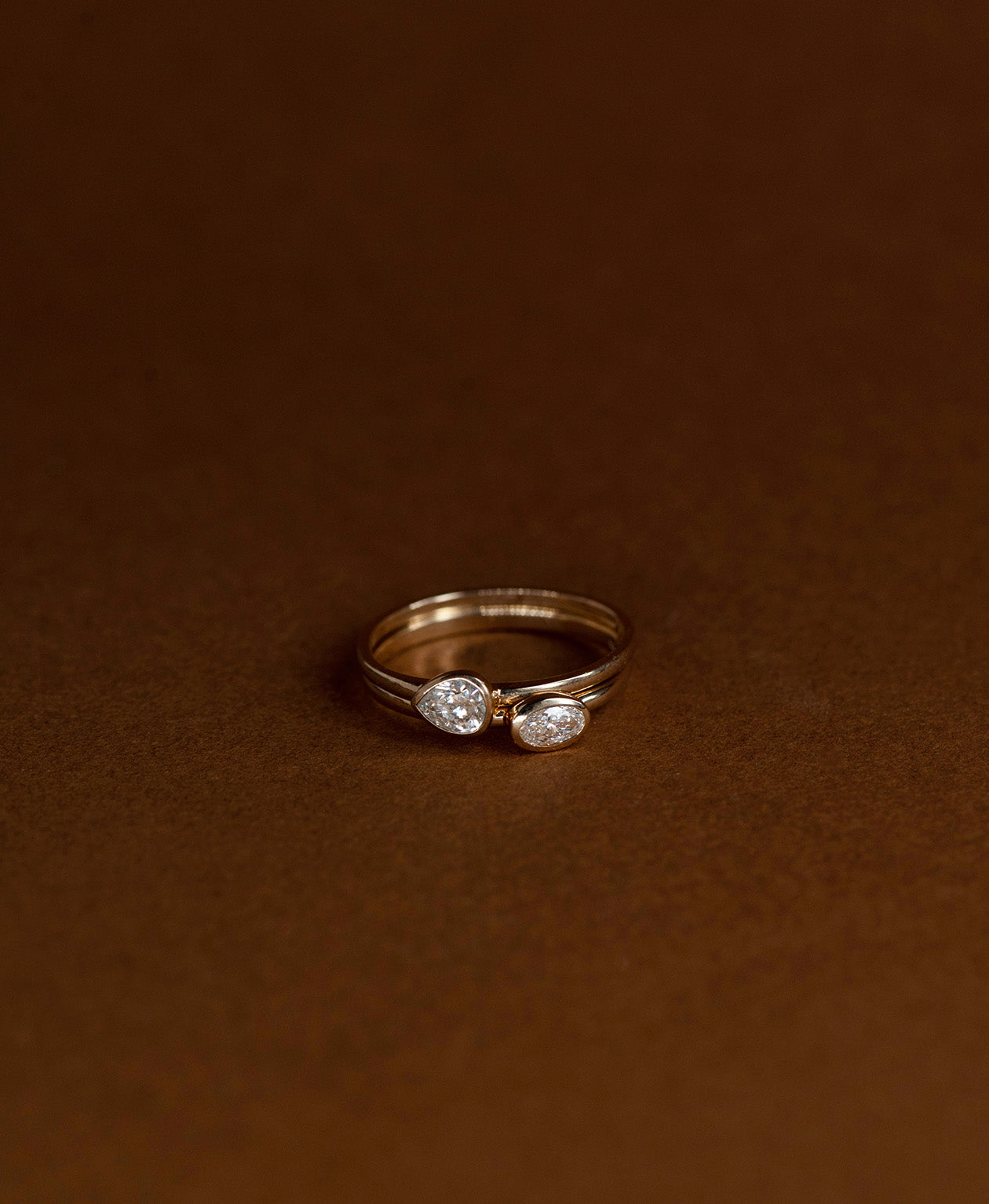Mon Petit Stacker Ring - 22k Gold Vermeil, Oval White Topaz
