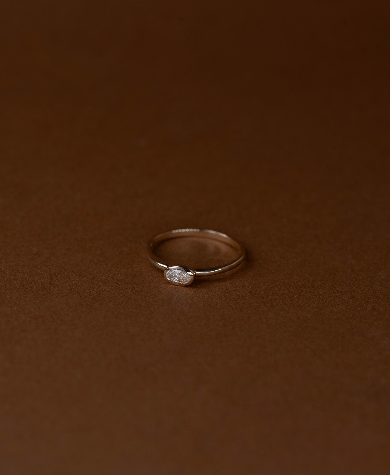 Mon Petit Stacker Ring - 22k Gold Vermeil, Oval White Topaz