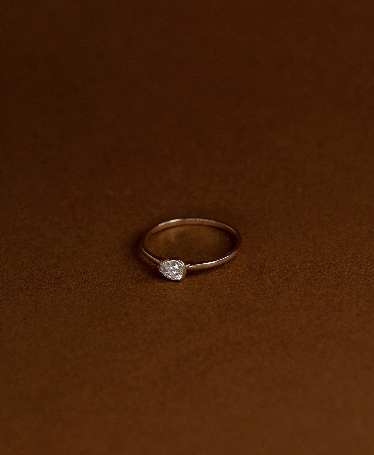 Mon Petit Stacker Ring - 22k Gold Vermeil, Pear White Topaz