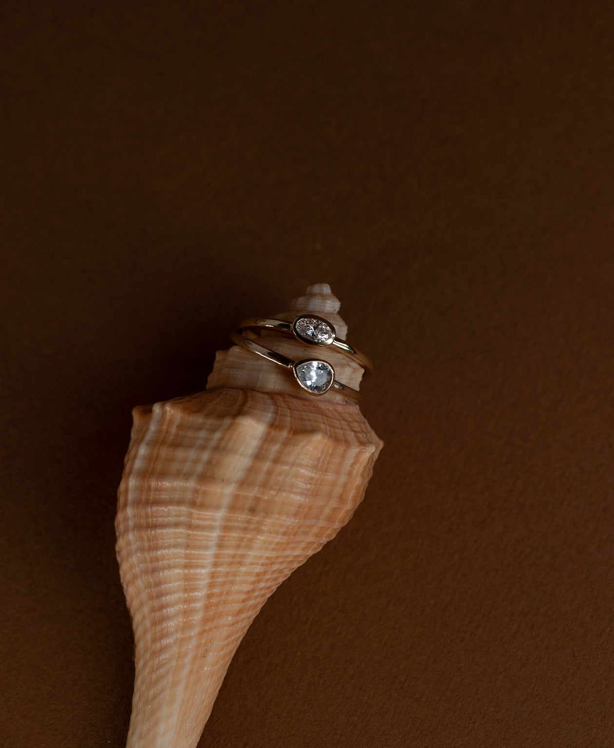 Mon Petit Stacker Ring - 22k Gold Vermeil, Pear White Topaz