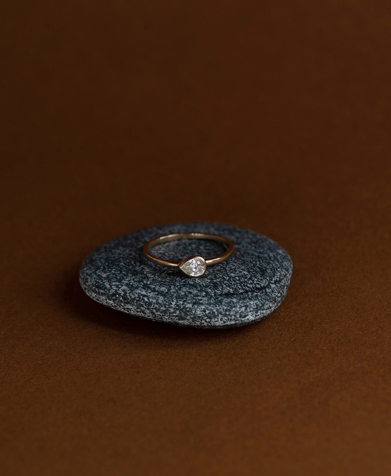 Mon Petit Stacker Ring - 22k Gold Vermeil, Pear White Topaz