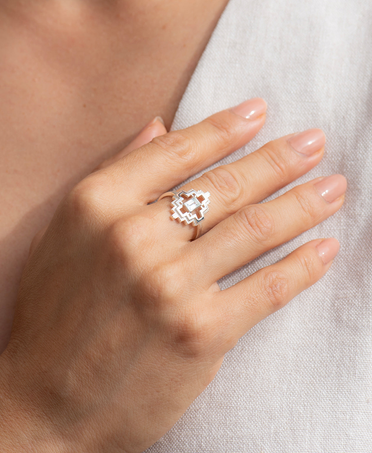 Munay Ring - 925 Sterling Silver, Aquamarine