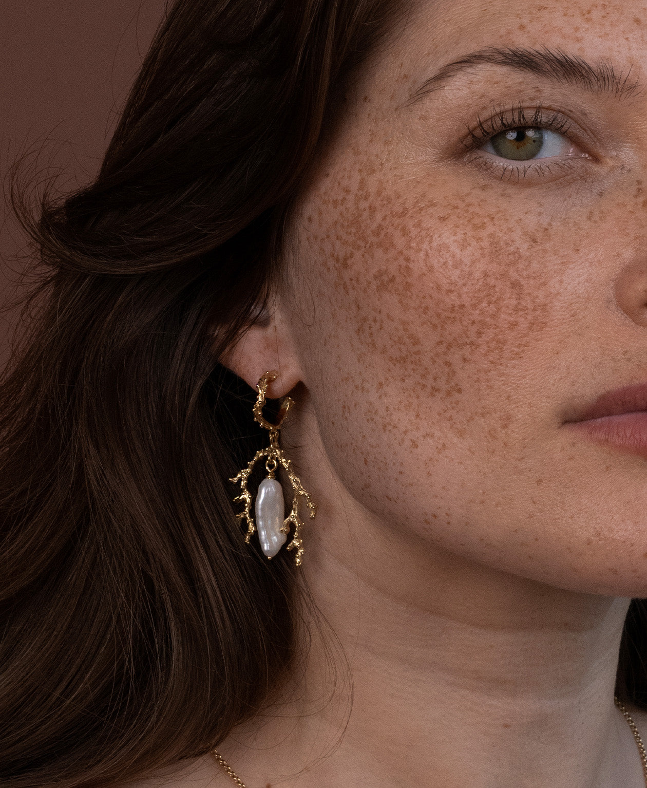 Mutiara Earrings - 22k Gold Vermeil, Baroque Pearl