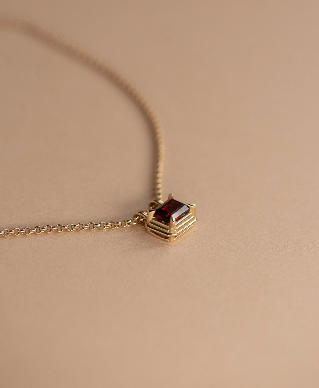 Naia Necklace - 22k Gold Vermeil, Rhodolite Garnet