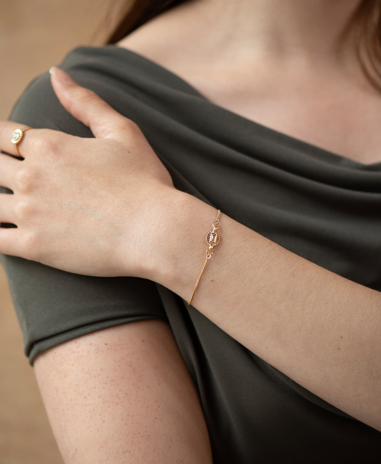Odette Bracelet - 22k Gold Vermeil, White Topaz