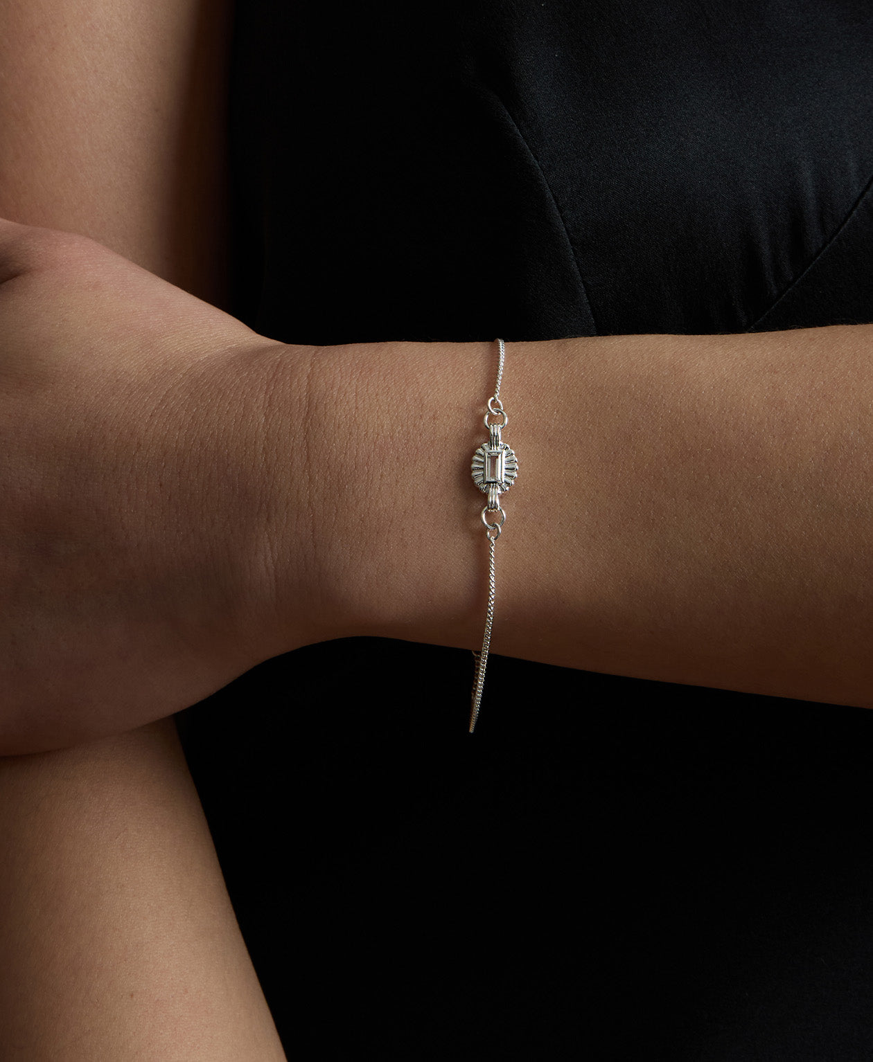 Odette Bracelet - 925 Sterling Silver, White Topaz