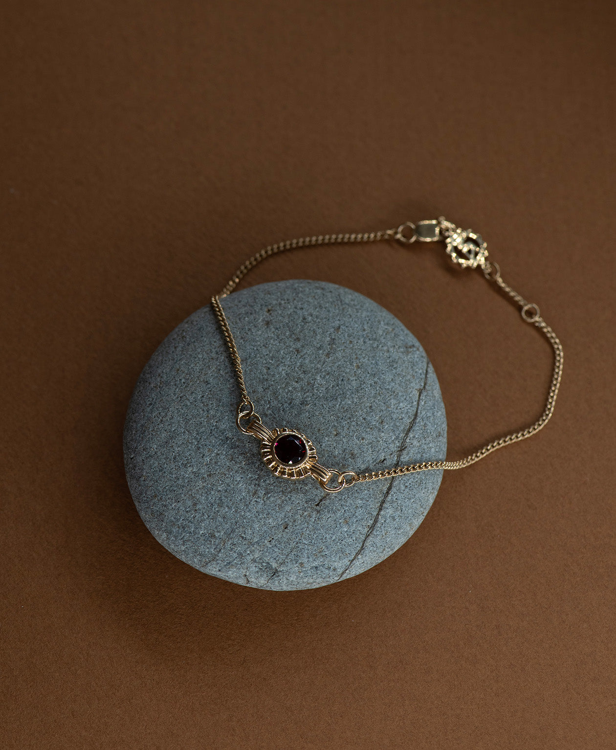 Odette Bracelet - 22k Gold Vermeil, Garnet